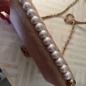 Pink and Pearl Shoulder or Crossbody Bag